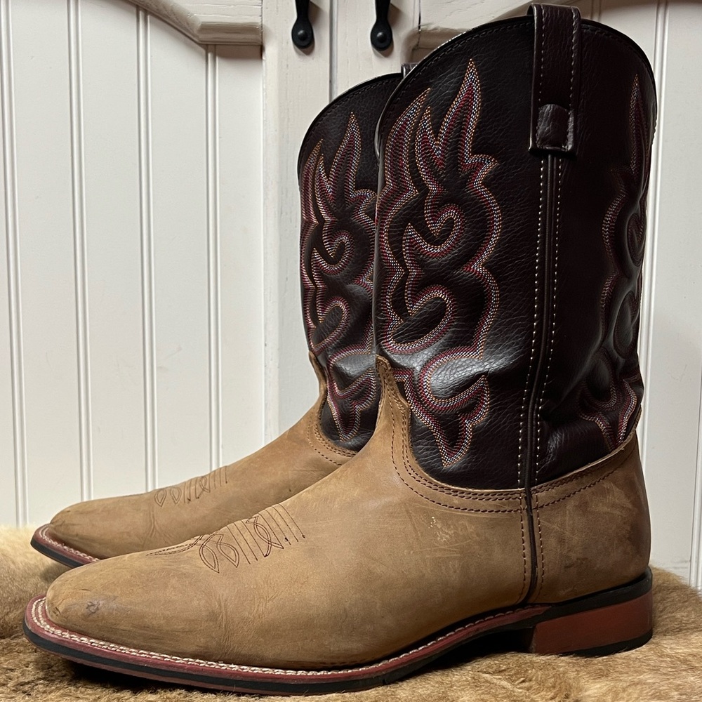 Laredo Lodi Western Cowboy Boots 14 Squares Toe